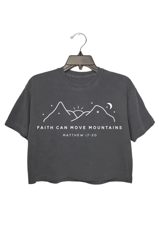 Faith Can Move Mountains Crop Top For Women sold by Fancy Tees