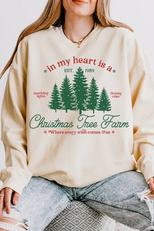 In My Heart Is A Christmas Tree Farm Sweatshirt For Women sold by Fancy Tees