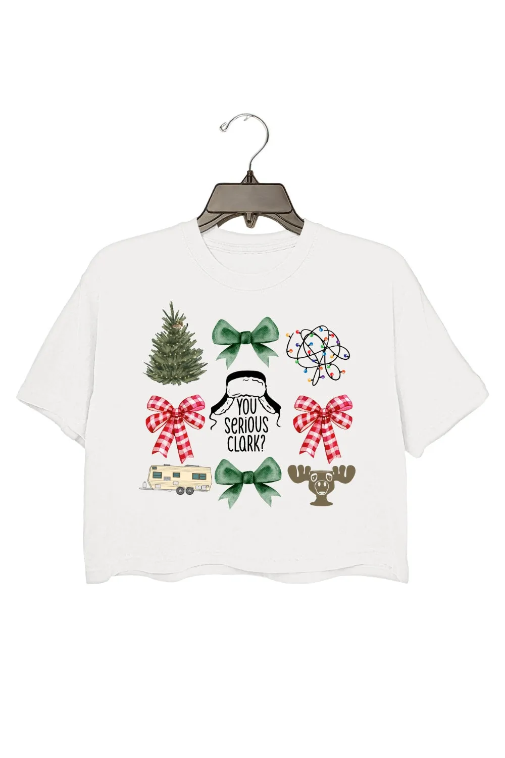 You Serious Clark Christmas Crop Top For Women sold by Fancy Tees product image thumbnail 2