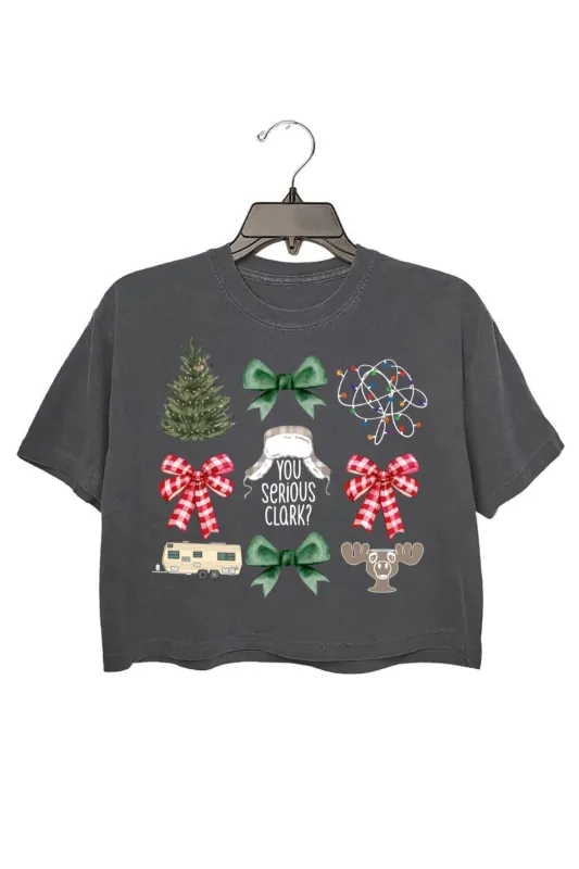 You Serious Clark Christmas Crop Top For Women sold by Fancy Tees