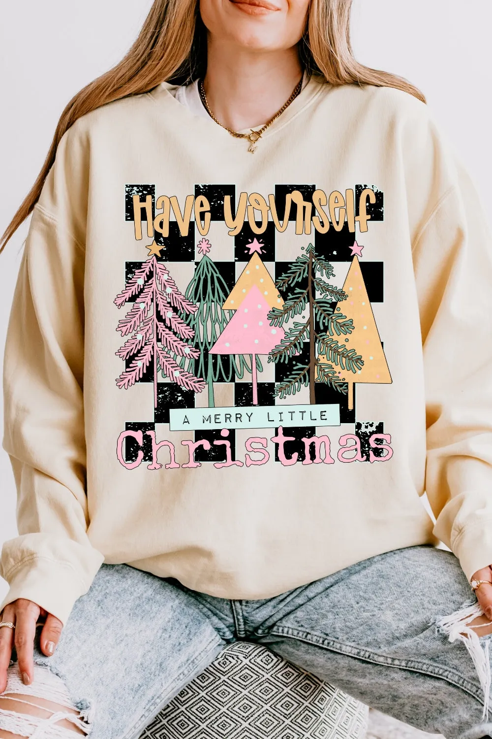 Have Yourself a Merry Little Christmas Sweatshirt For Women sold by Fancy Tees product image thumbnail 2