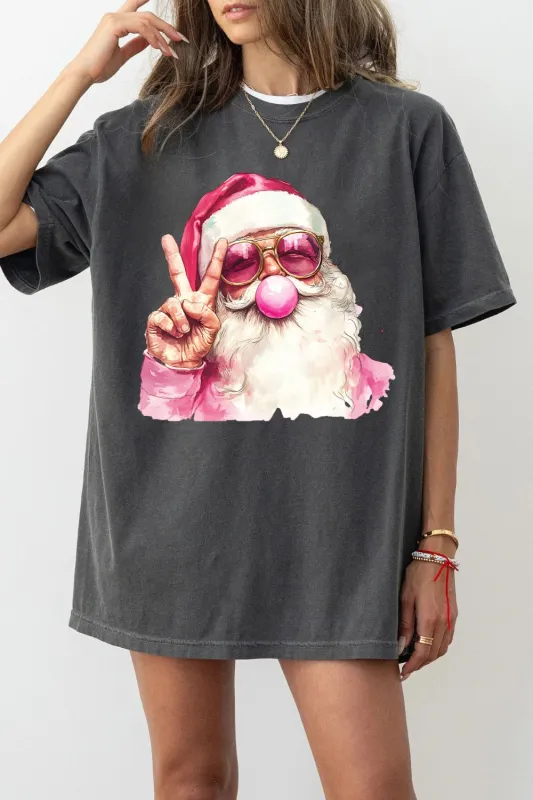 Retro Santa Christmas Blowing Bubble Tee For Women sold by Fancy Tees