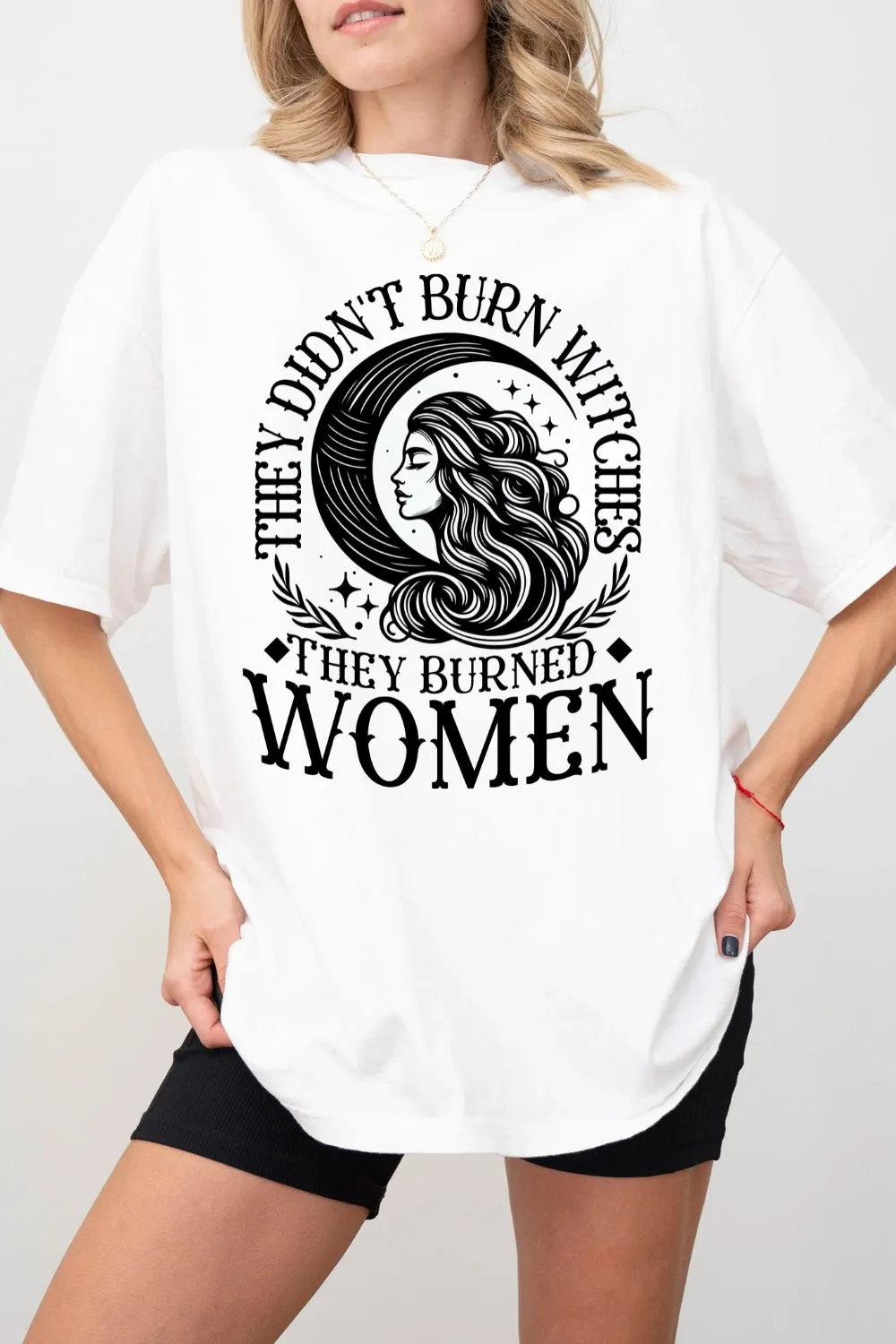 They Didn't Burn Witches Moon Tee For Women sold by Fancy Tees product image thumbnail 2