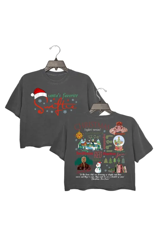 Merry Swiftmas Christmas Season Crop Top For Women sold by Fancy Tees