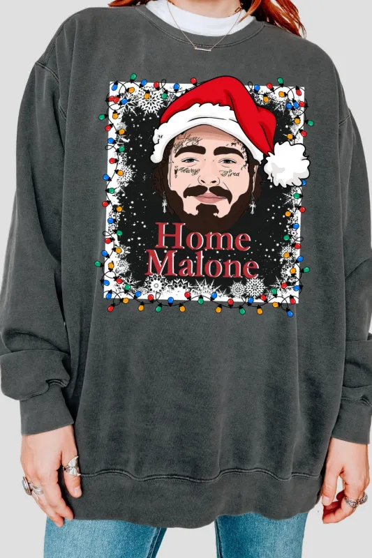 Home Malone Christmas Sweatshirt For Women sold by Fancy Tees