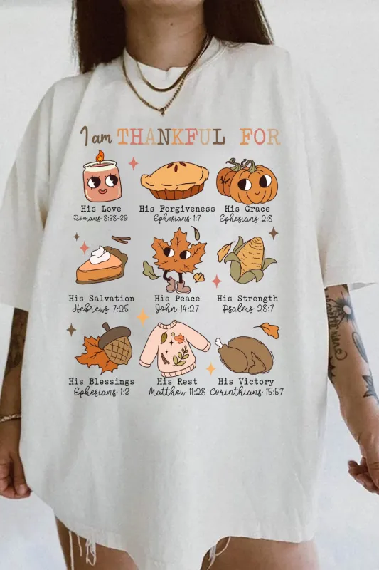 I Am Thankful For Thanksgiving Tee For Women sold by Fancy Tees