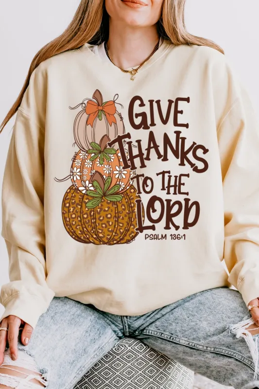 Give Thanks To The Lord Pumpkin Sweatshirt For Women sold by Fancy Tees