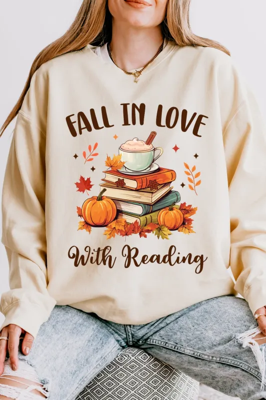 Fall In Love With Reading Sweatshirt For Women sold by Fancy Tees