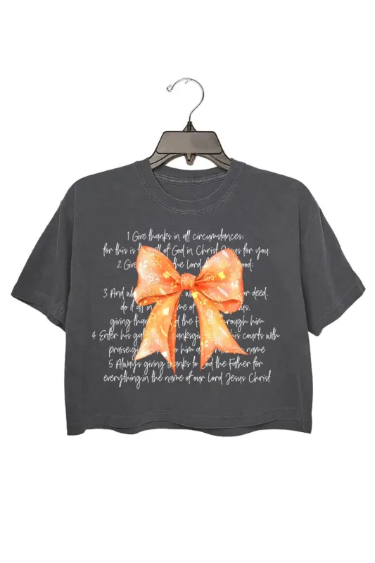 Thanksgiving Bible Verses Crop Tee For Women sold by Fancy Tees