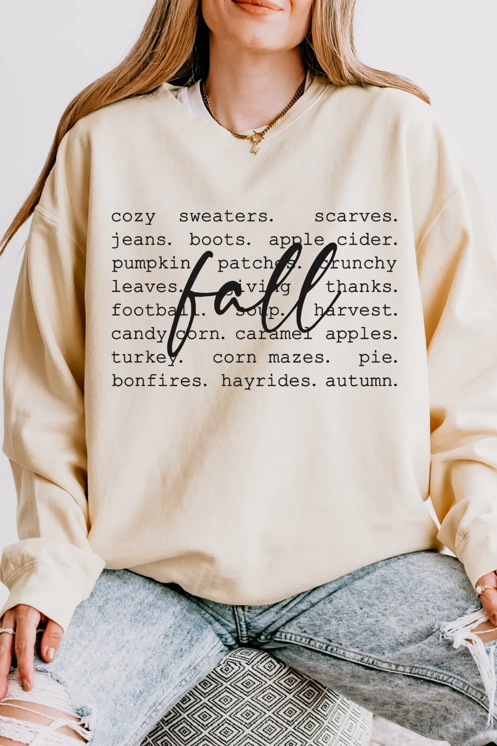Fall Words Thanksgiving Sweatshirt For Women sold by Fancy Tees product image thumbnail 2