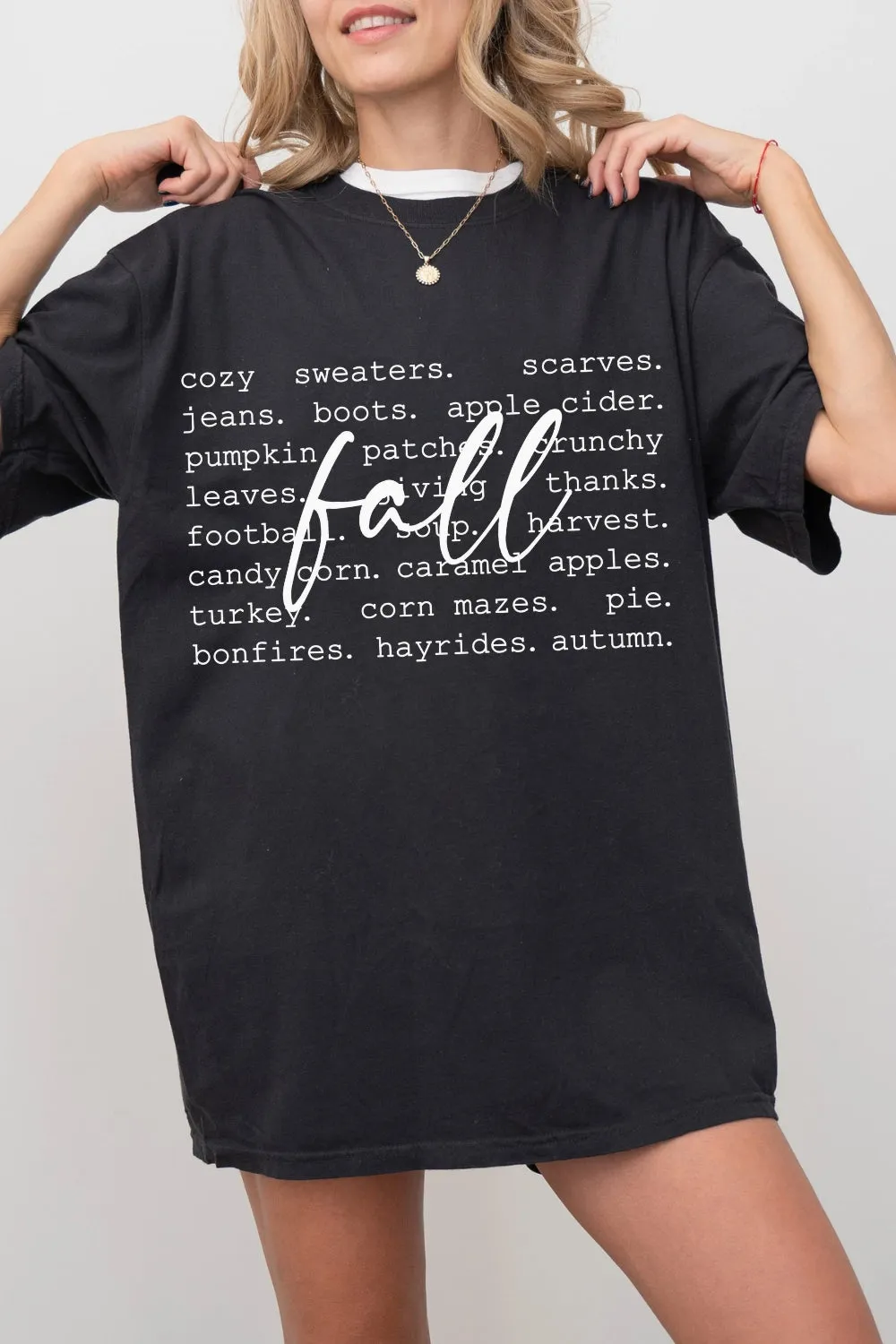 Fall Words Thanksgiving Tee For Women sold by Fancy Tees product image thumbnail 3
