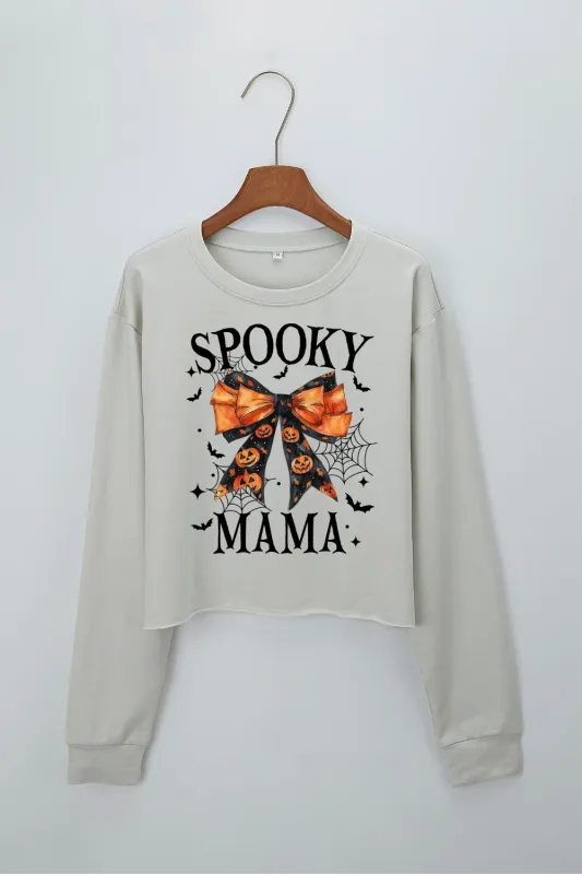 Spooky Mama Cobweb Crop Sweatshirt For Women sold by Fancy Tees