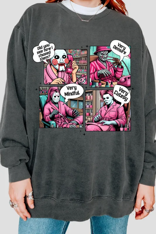 Pink Scary Halloween Friends Sweatshirt For Women sold by Fancy Tees