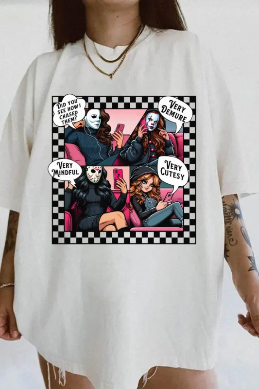 Pink Halloween Horror Friend Tee For Women sold by Fancy Tees