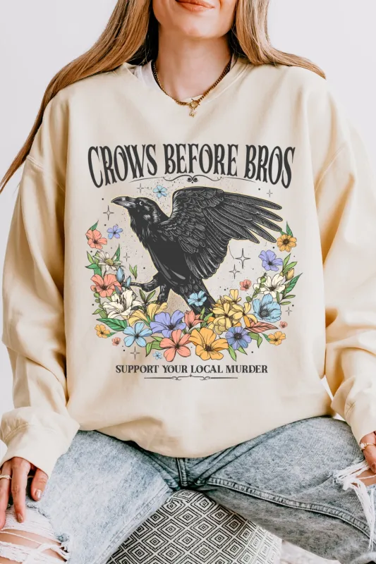 Crows Before Bros Support Sweatshirt For Women sold by Fancy Tees