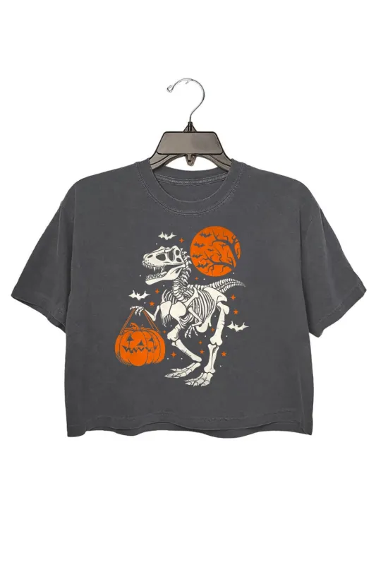 Halloween Dinosaur Crop Top For Women sold by Fancy Tees
