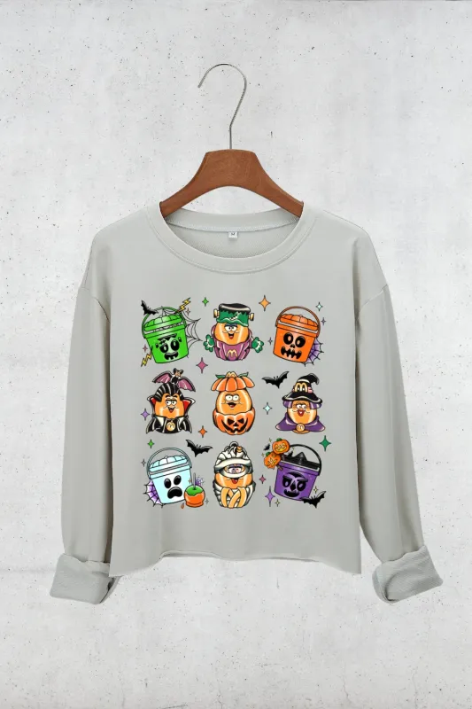 Spooky Nuggets Meal Bucket Crop Sweatshirt For Women sold by Fancy Tees