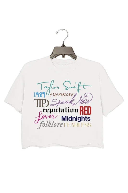 Taylor Album Covers Crop Top For Women sold by Fancy Tees