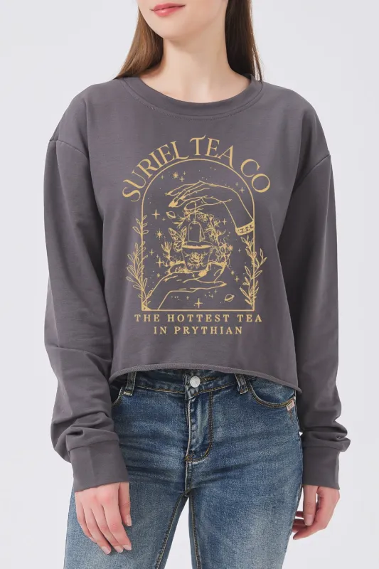 Suriel Tea Co A Court Of Thorns And Roses Crop Sweatshirt For Women sold by Fancy Tees