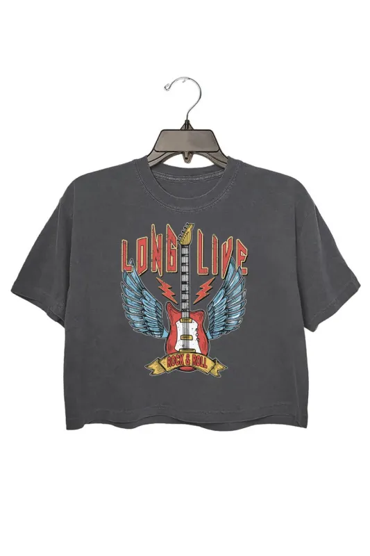 Long Live Rock & Roll Crop Top For Women sold by Fancy Tees