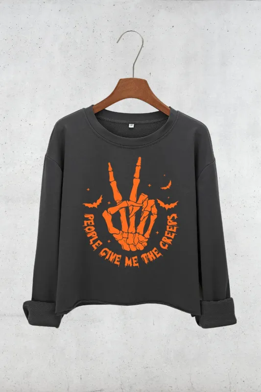 People Give Me The Creeps Crop Sweatshirt For Women sold by Fancy Tees