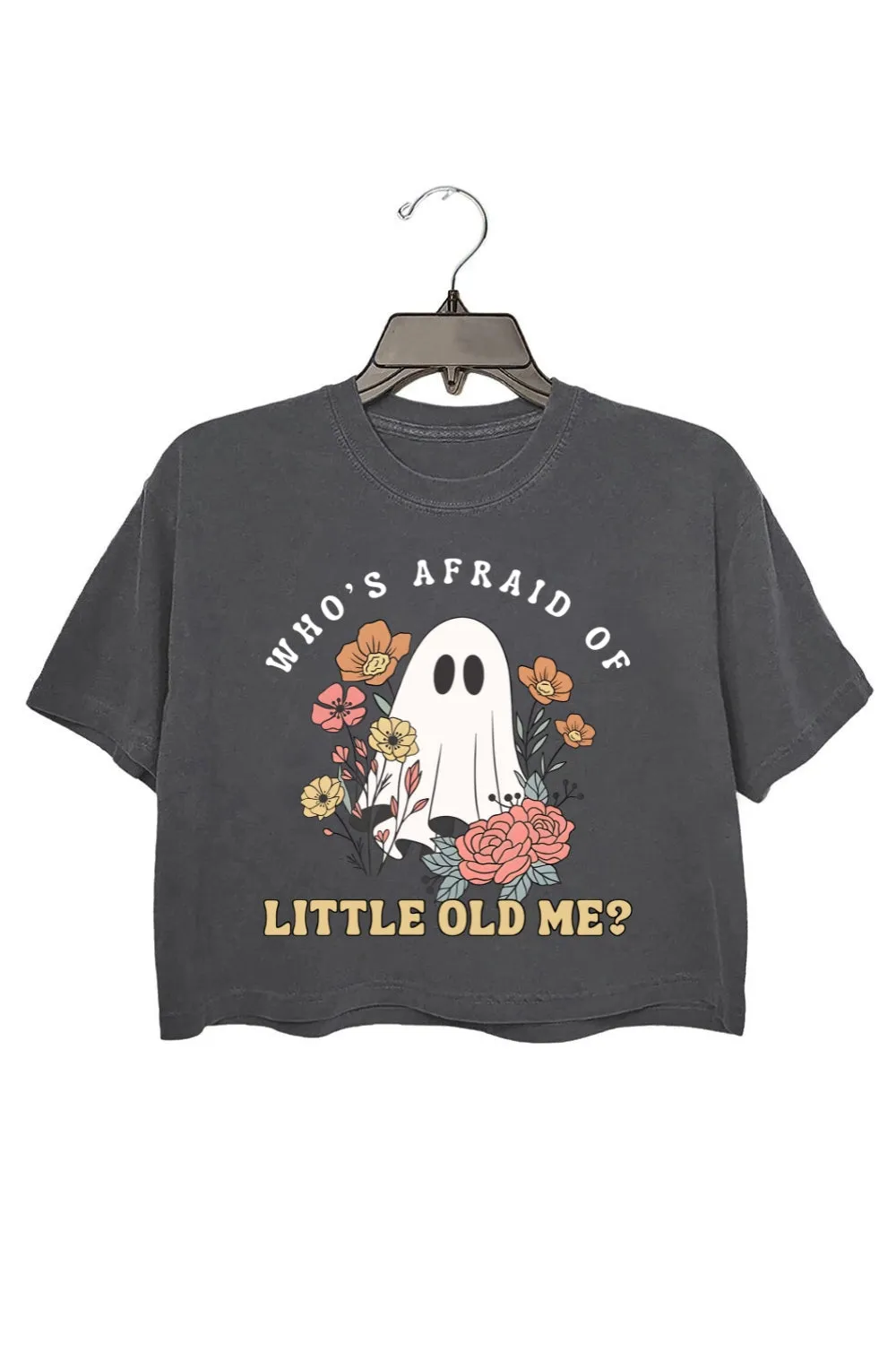 Who's Afraid Of Little Old Me Ghost Crop Tee For Women sold by Fancy Tees