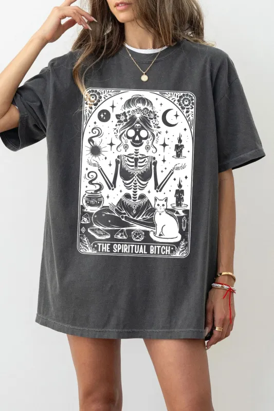 The Spiritual Bitch Skeleton Tee For Women sold by Fancy Tees