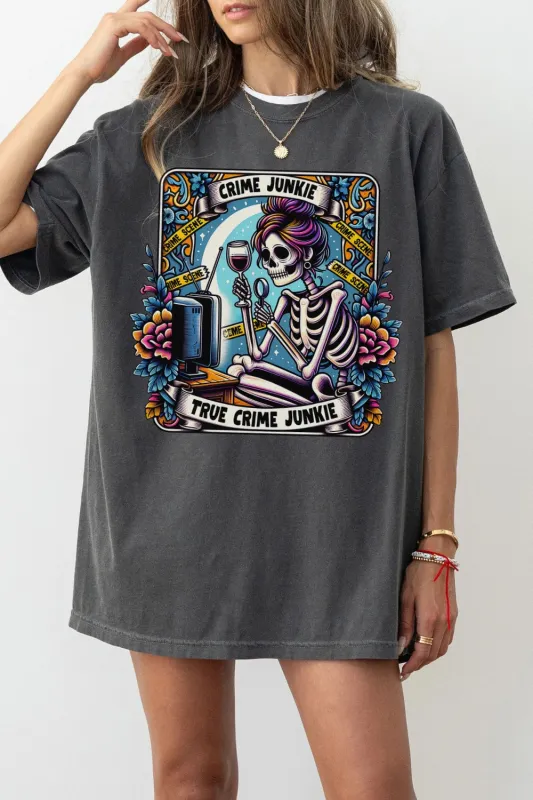 The True Crime Junkie Tarot Card Tee For Women sold by Fancy Tees