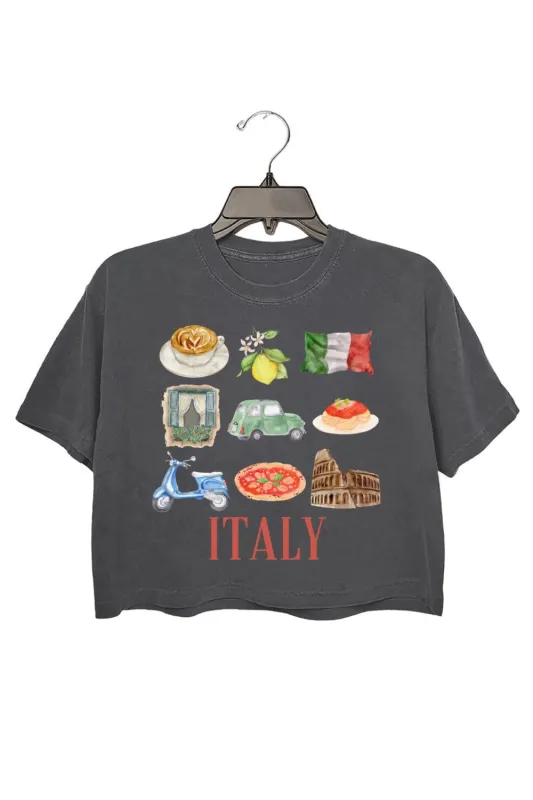 Italy Travel Club Sublimation Crop Tee For Women sold by Fancy Tees