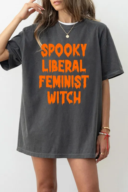 Spooky Liberal Feminist Witch Tee For Women sold by Fancy Tees