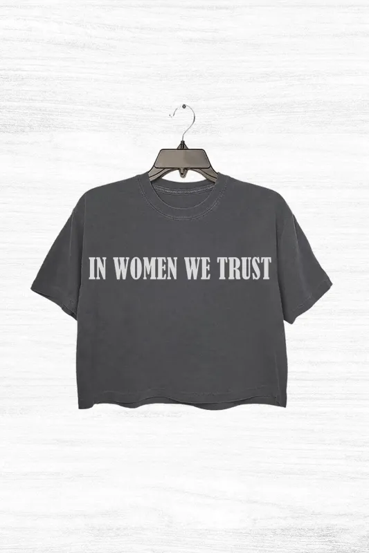In Women We Trust Crop Top For Women sold by Fancy Tees