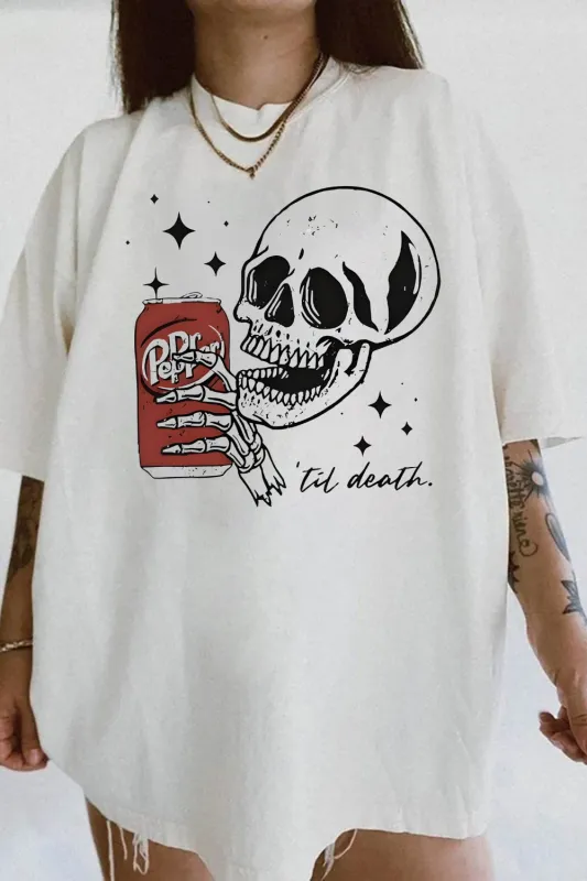 Till Death Dr. Pepper Skeleton Halloween Tee For Women made by Fancy Tees