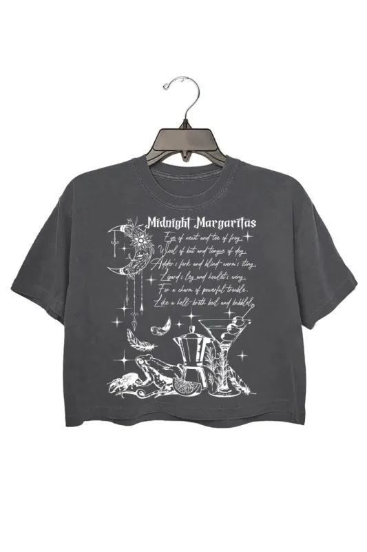 Midnight Margaritas Halloween Crop Top For Women sold by Fancy Tees