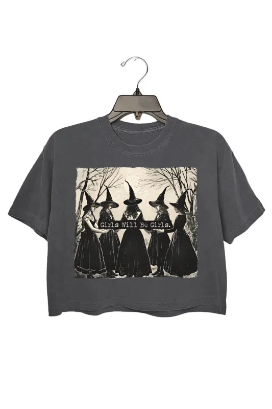 Witchy Vibe Girls Will Be Girls Crop Top For Women sold by Fancy Tees