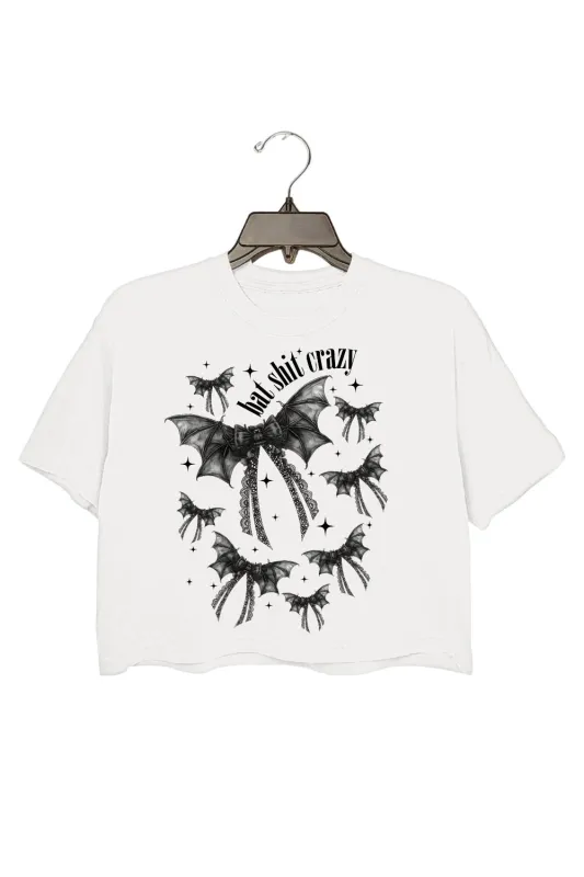 Bat Gothic Coquette Bow Halloween Crop Top For Women sold by Fancy Tees