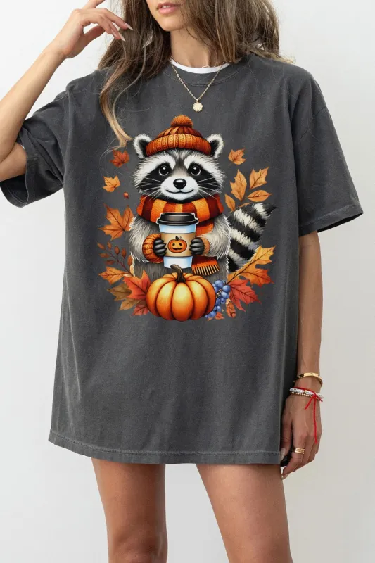 Autumn Racoon Coffee Tee For Women sold by Fancy Tees
