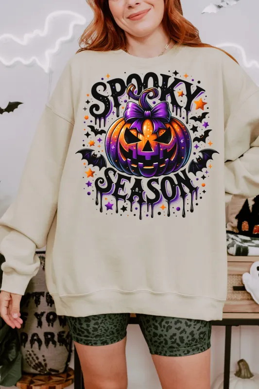 Spooky Season Halloween Pumpkin Sweatshirt For Women sold by Fancy Tees