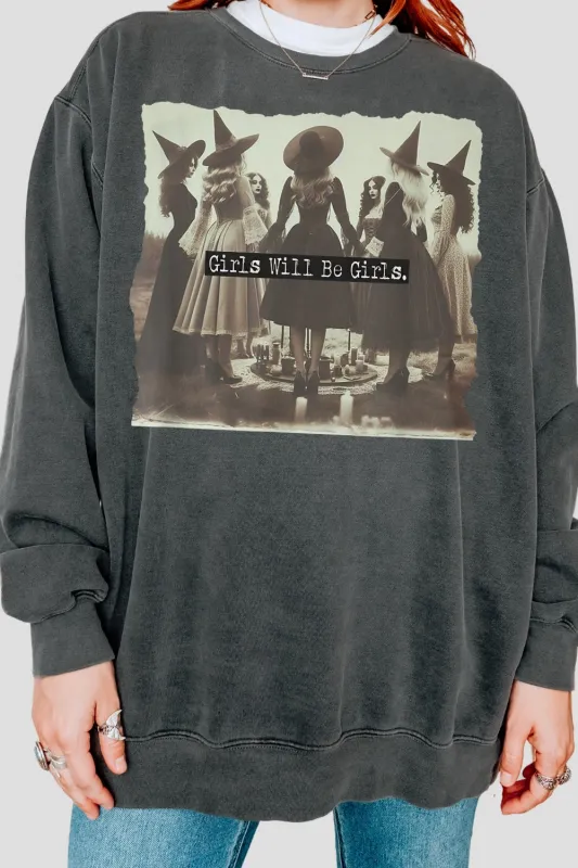 Girls Will Be Girls Witches Club Sweatshirt For Women sold by Fancy Tees