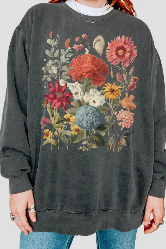 Boho Wildflowers Sweatshirt For Women sold by Fancy Tees