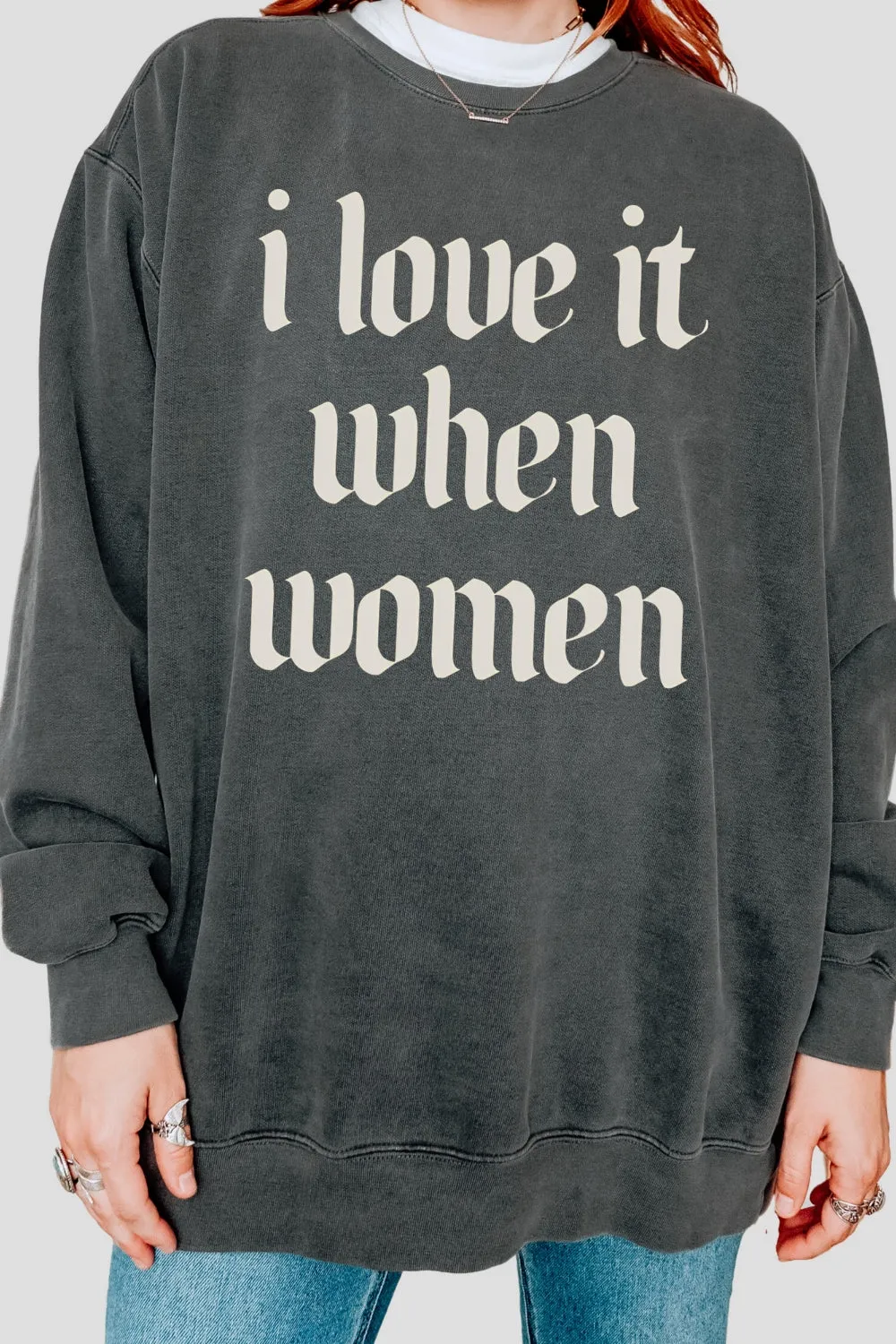 I Love It When Women Lesbian Pride Sweatshirt For Women sold by Fancy Tees