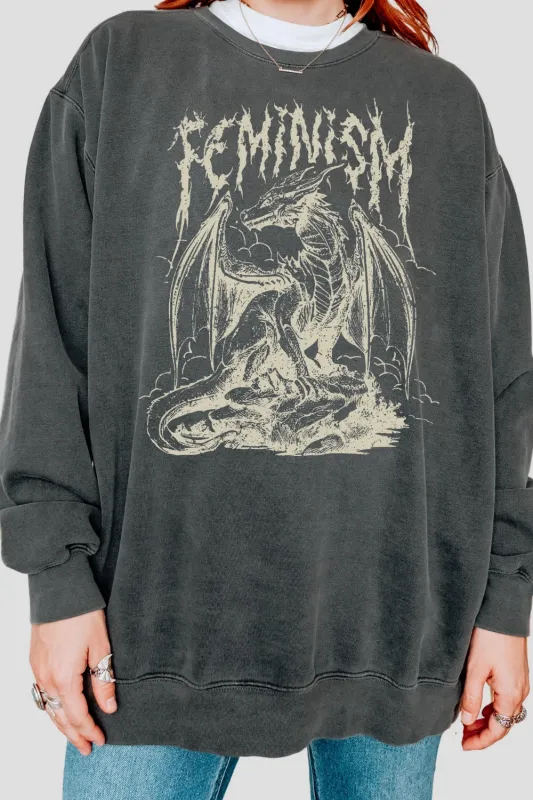 Dragon Fantasy Feminism Sweatshirt For Women sold by Fancy Tees