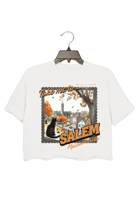 Take Me To Salem Massachusetts Halloween Crop Top For Women sold by Fancy Tees