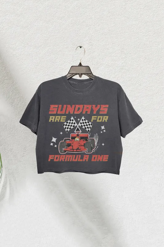 Sundays Are For F1 Crop Tee For Women sold by Fancy Tees