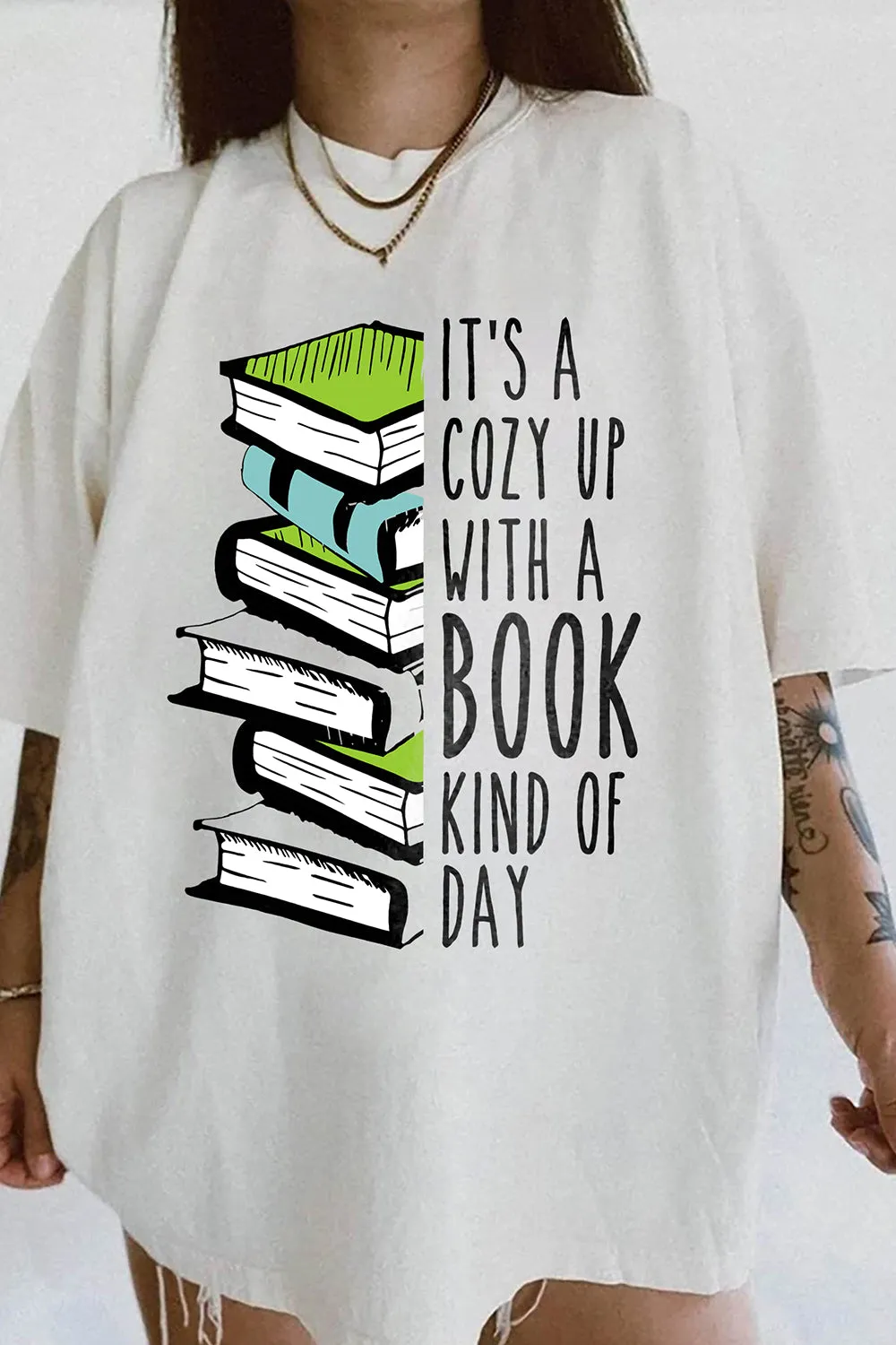 It's A Cozy Up With A Book Kind Of Day Tee For Women sold by Fancy Tees