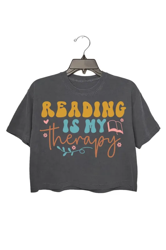 Reading Is My Therapy Crop Top For Women sold by Fancy Tees