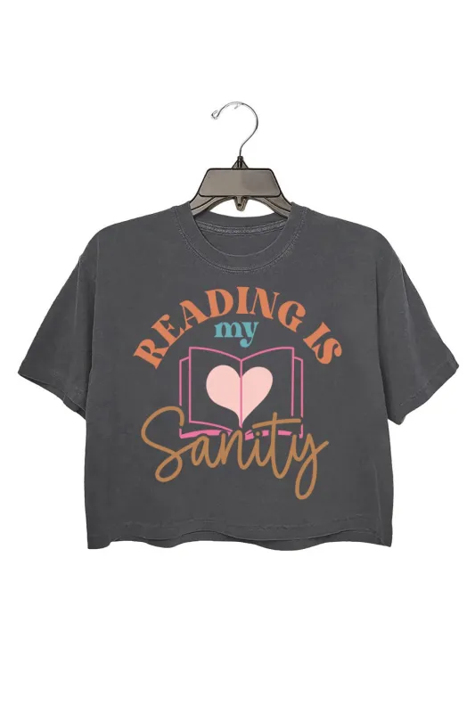 Reading Is My Sanity Crop Top For Women sold by Fancy Tees
