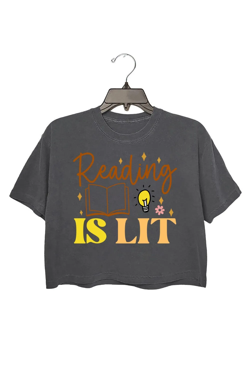 Reading Is Lit Crop Top For Women sold by Fancy Tees