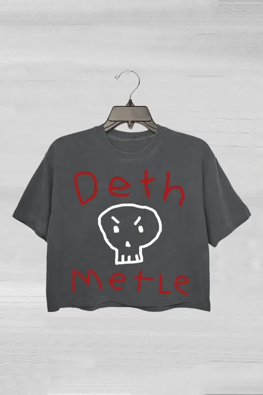 Deth Metle Funny Crop Tee For Women sold by Fancy Tees