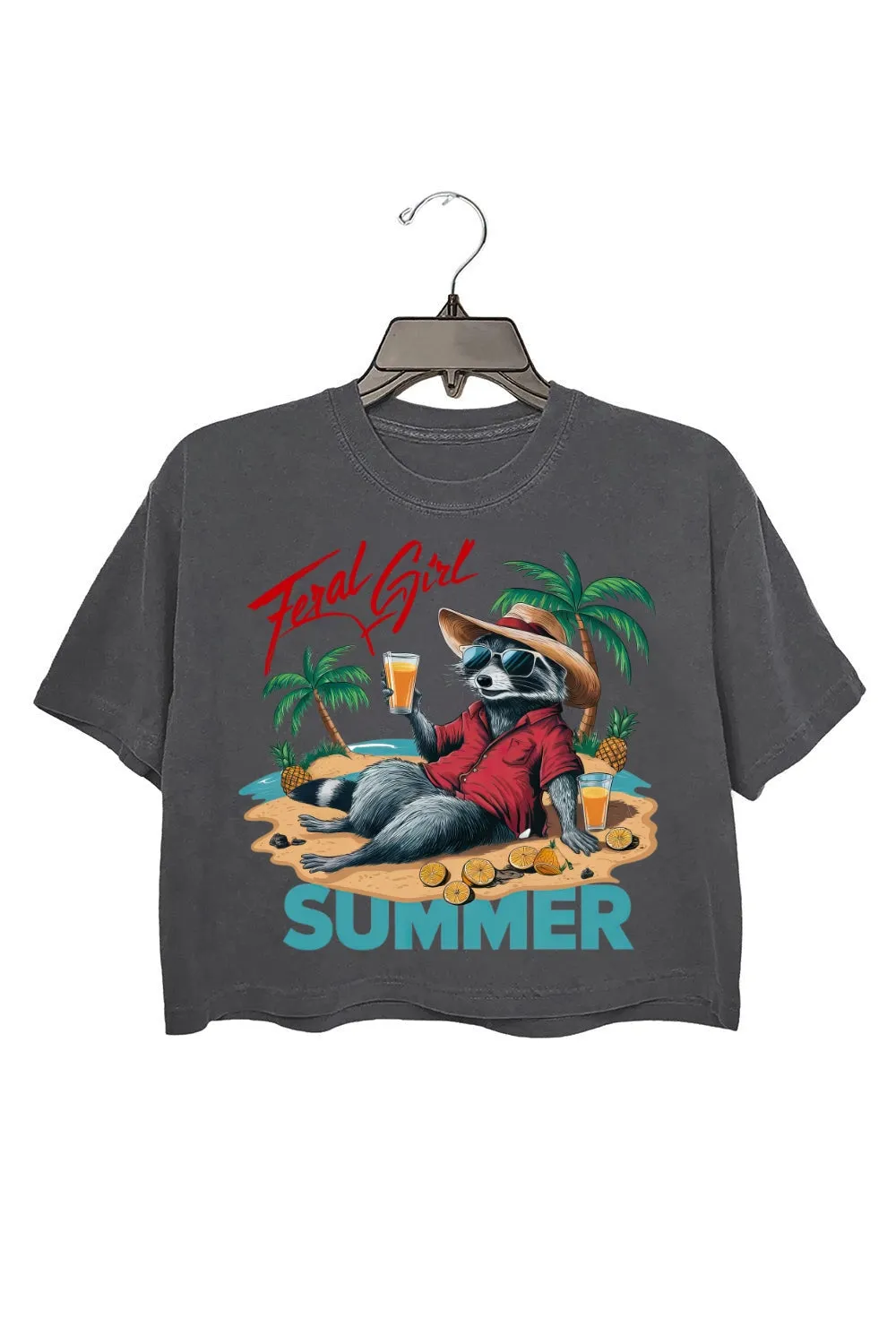 Feral Summer Vacation Crop Top For Women sold by Fancy Tees