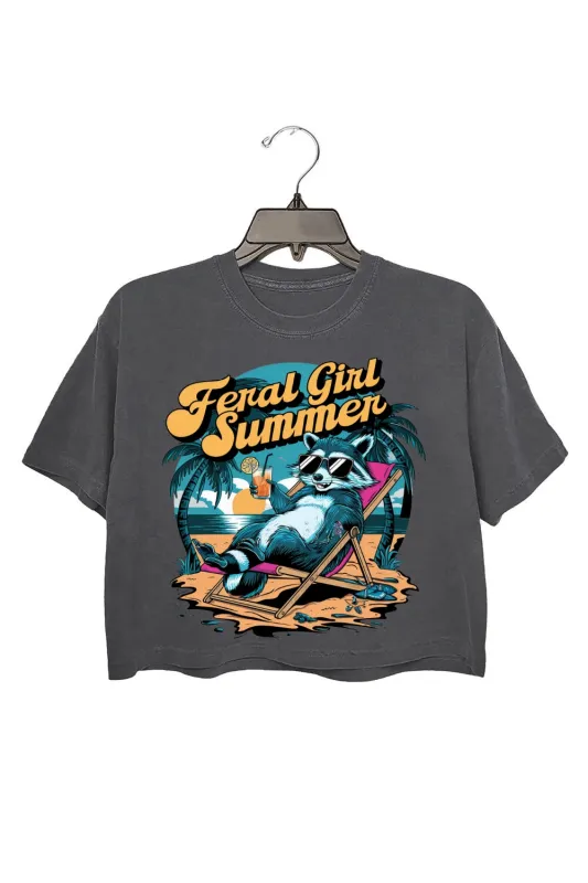 Feral Summer Vacation Crop Tee For Women sold by Fancy Tees